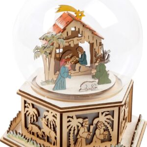 Cloche lumineuse avec boîte à musique Crèche