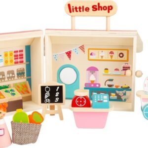Boutique marchande dans une valise
