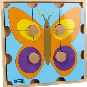 Puzzle en bois ours et papillon