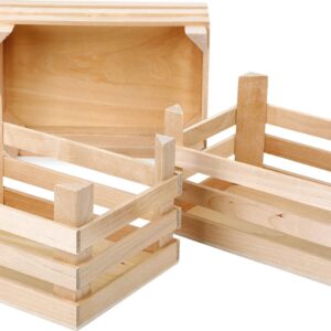 Grande cagette, bois naturel, lot de 3