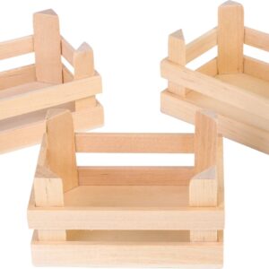 Petite cagette, bois naturel, lot de 3