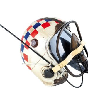 Heaume de pilote blanc style vintage